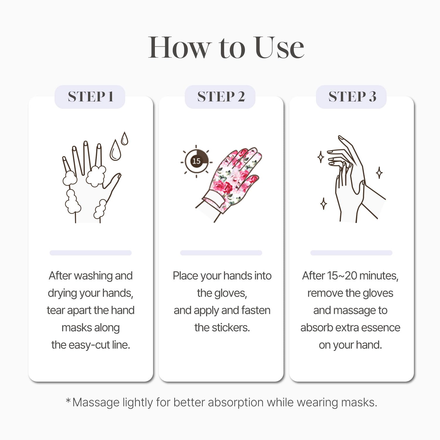 Koelf Rose Petal Mask in use on hand for hydration.