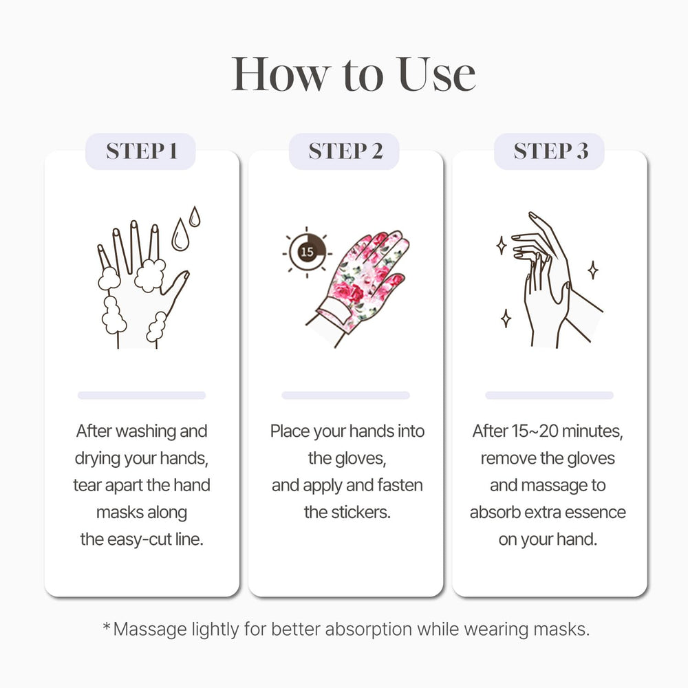 Koelf Rose Petal Mask in use on hand for hydration.