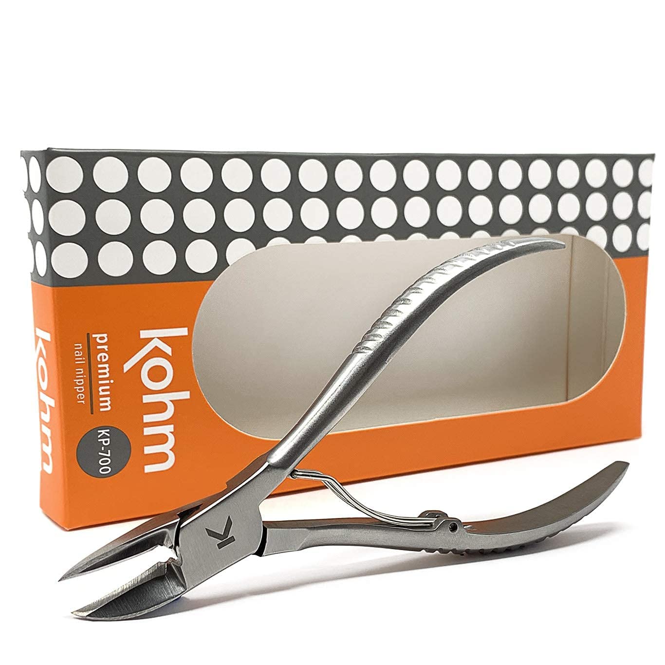 Kohm ingrown toenail clippers wide jaw close-up for thick nails and clean cuts.