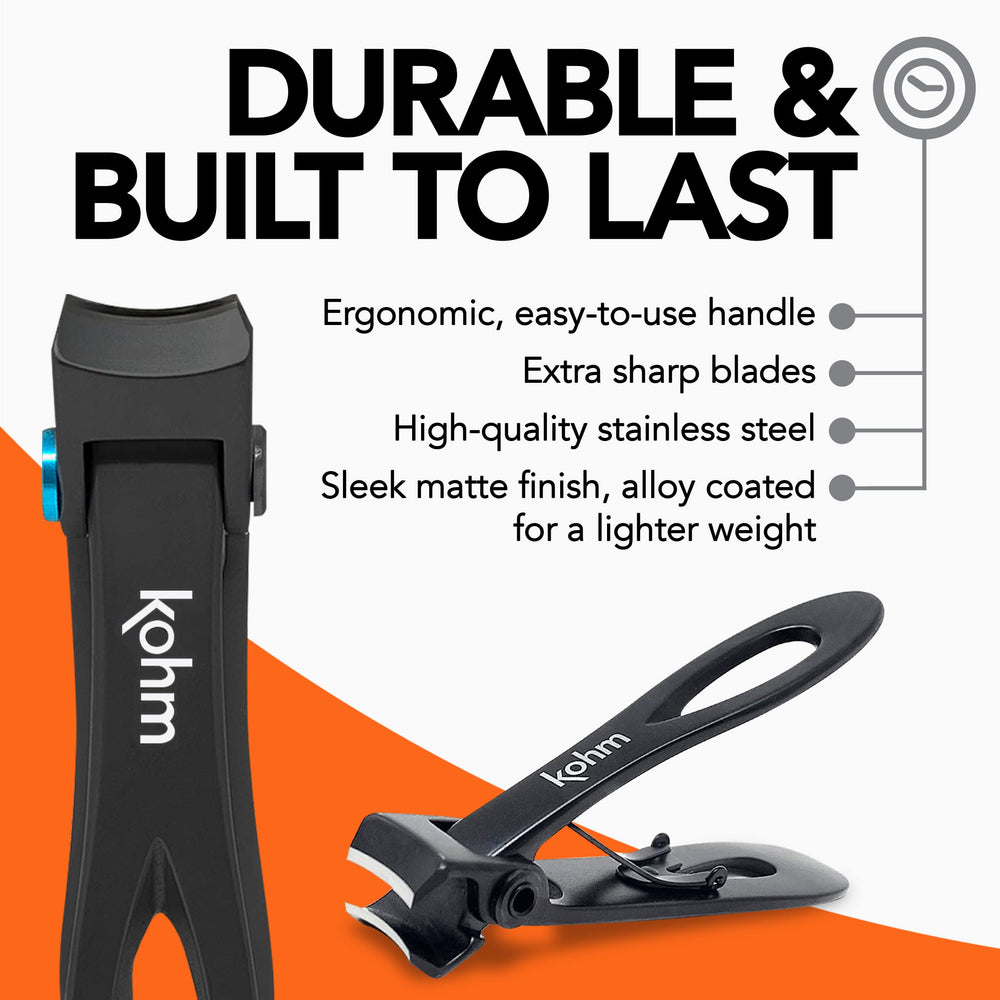 KOHM nail clippers durable alloy-coated stainless steel for long-lasting trimming