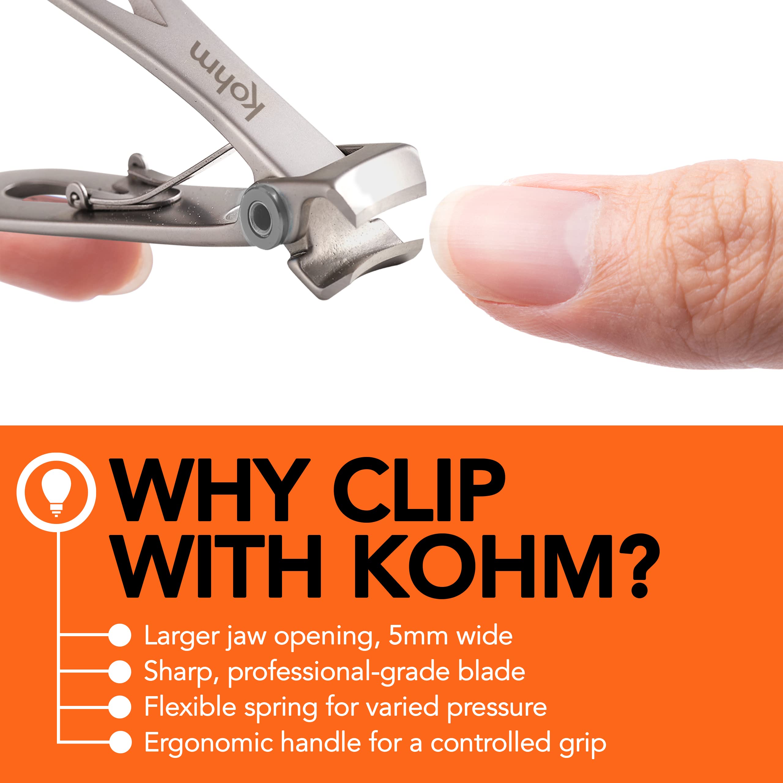 KOHM nail clippers safe-painless use supports home care and salon setups.