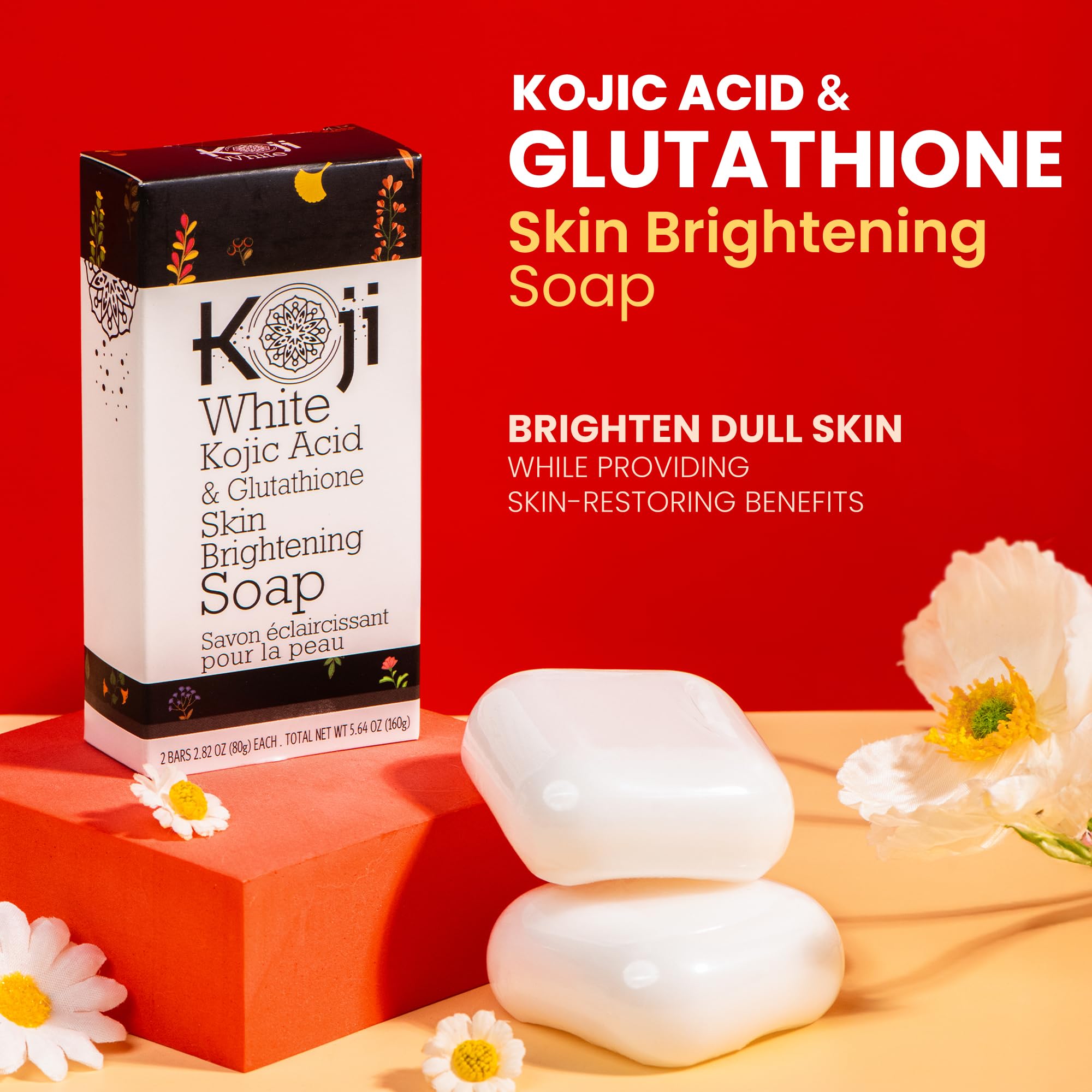 Koji White barra-brillo-natural, piel radiante tras cada uso.