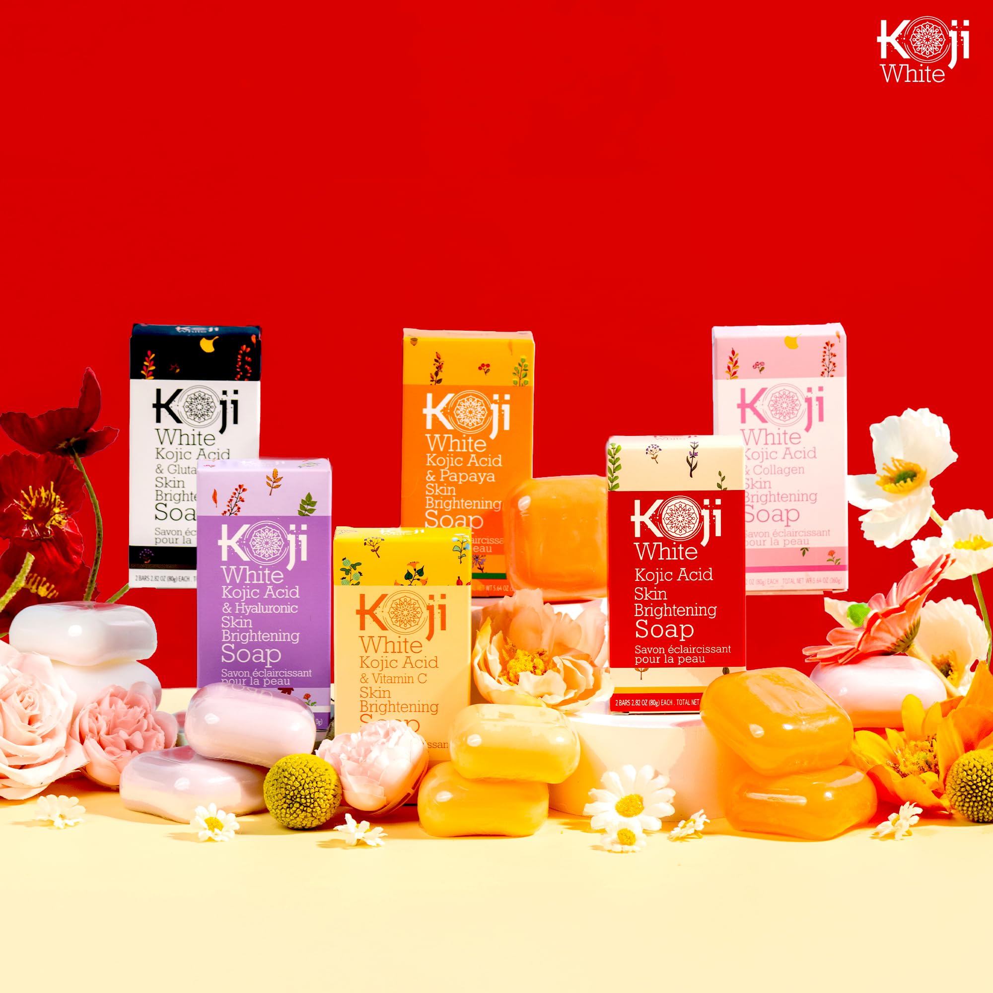 Koji White barra-en-ducha, aroma suave y piel limpia y fresca.