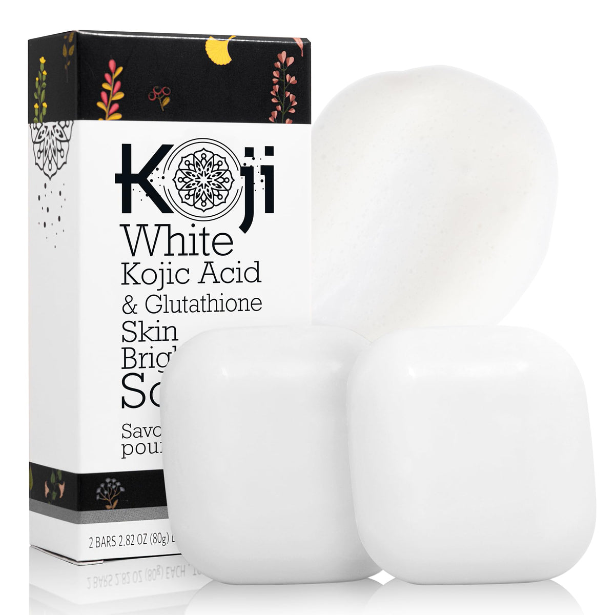 Koji White barra-kojico-glutation, iluminando manchas y dejando piel suave.