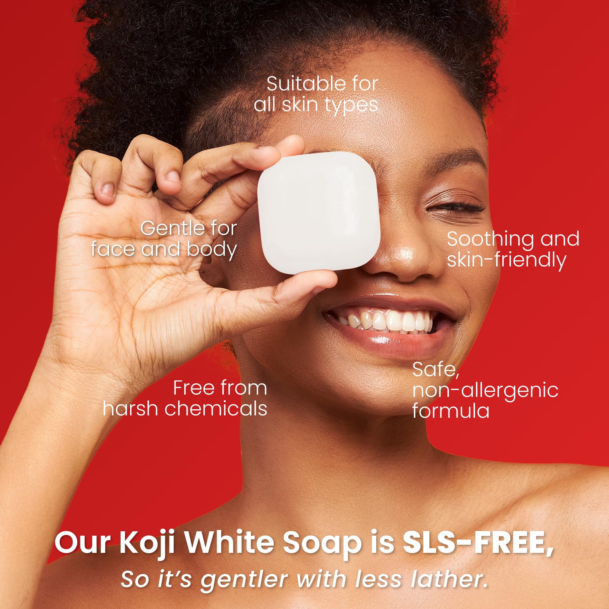 Koji White barra-uso-rostro-cuerpo, limpieza versátil para toda la piel.