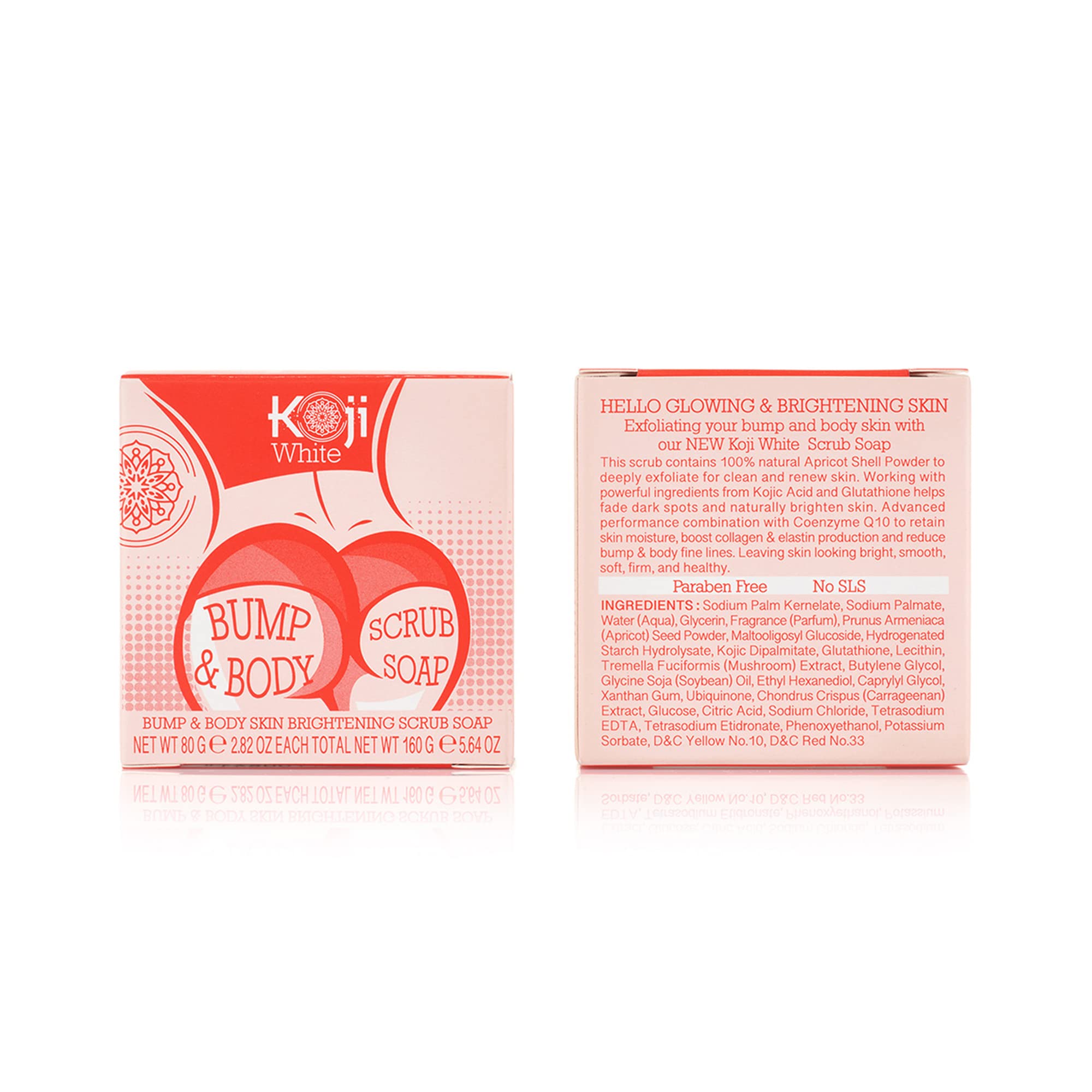 Two Koji White Kojic Acid Bump Eraser bars ready to use