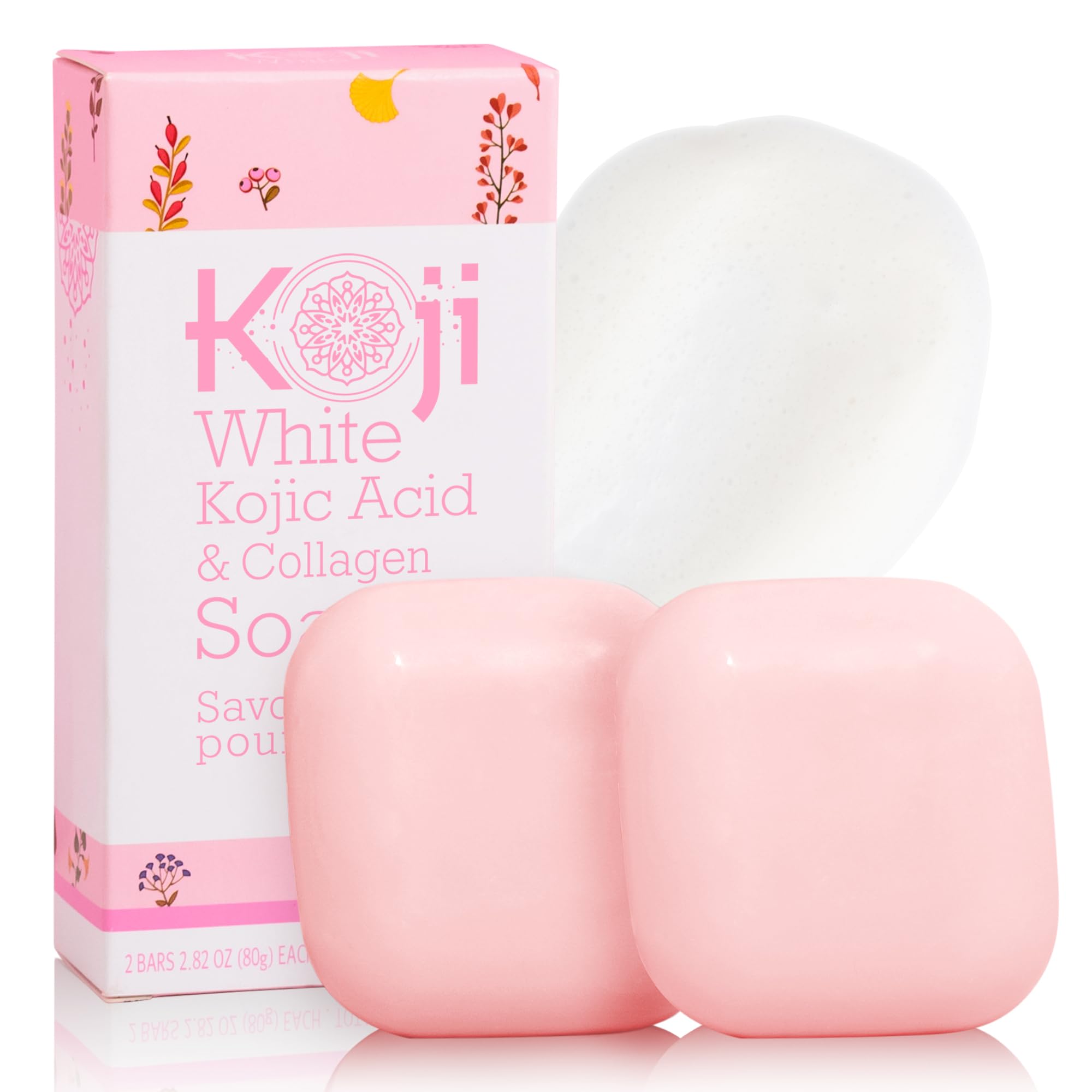 Koji White Kojic Acid & Collagen Soap face bar for radiant complexion and gentle cleansing.