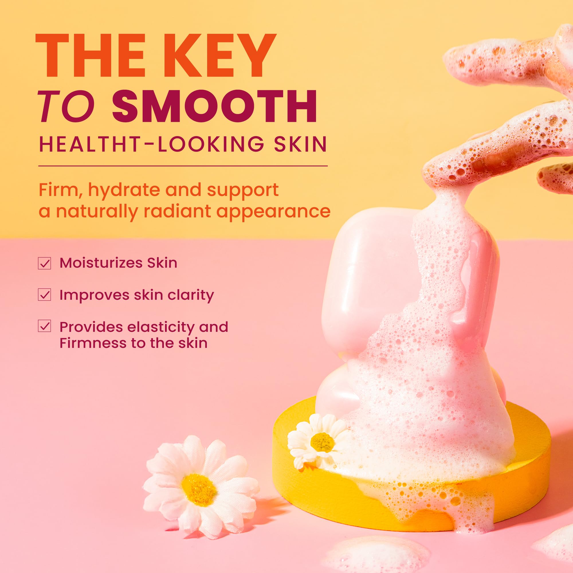 Koji White natural formula soap highlighting safe ingredients for all skin types.
