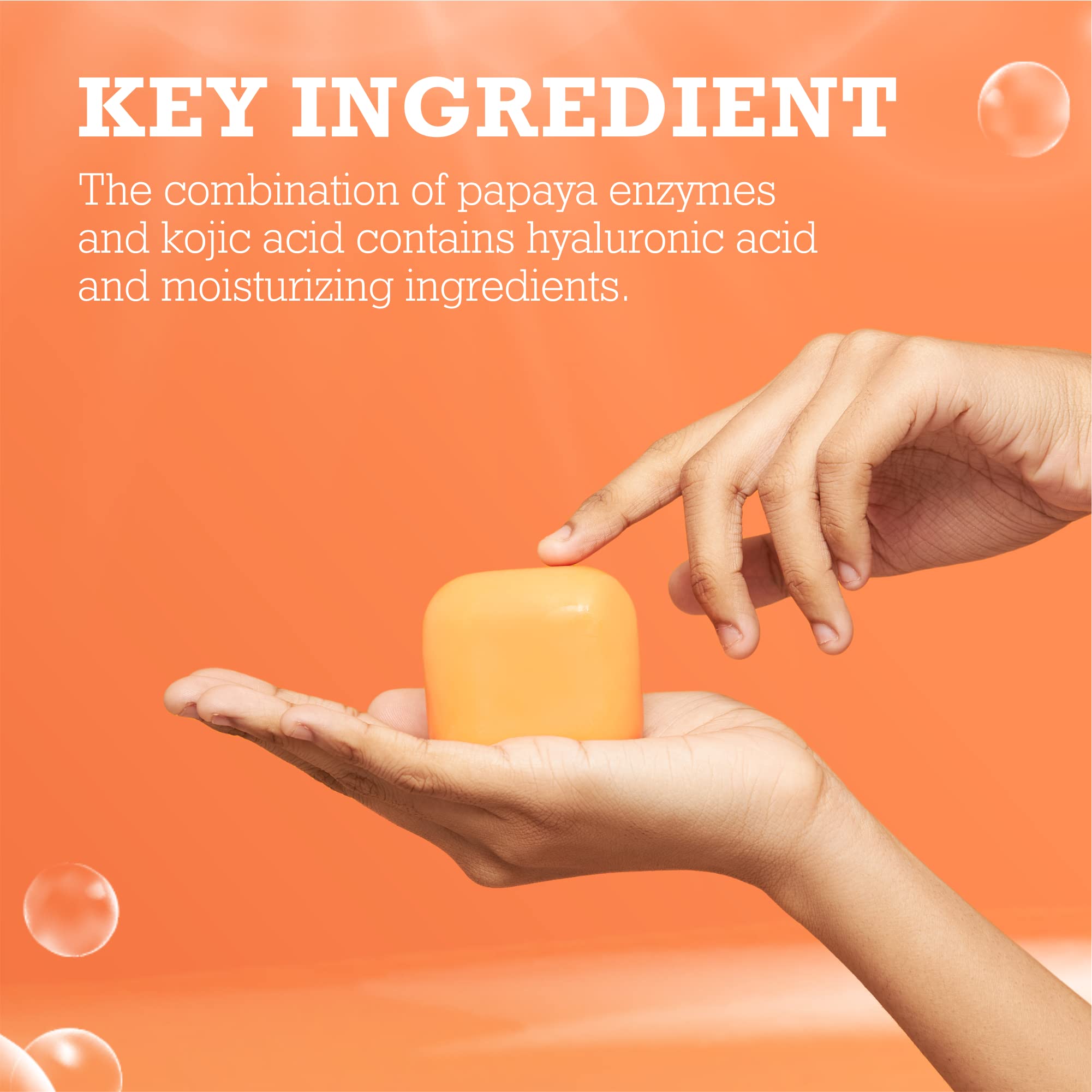 Koji White soap bar on sink emphasizing moisturizing ingredients for hydrated skin