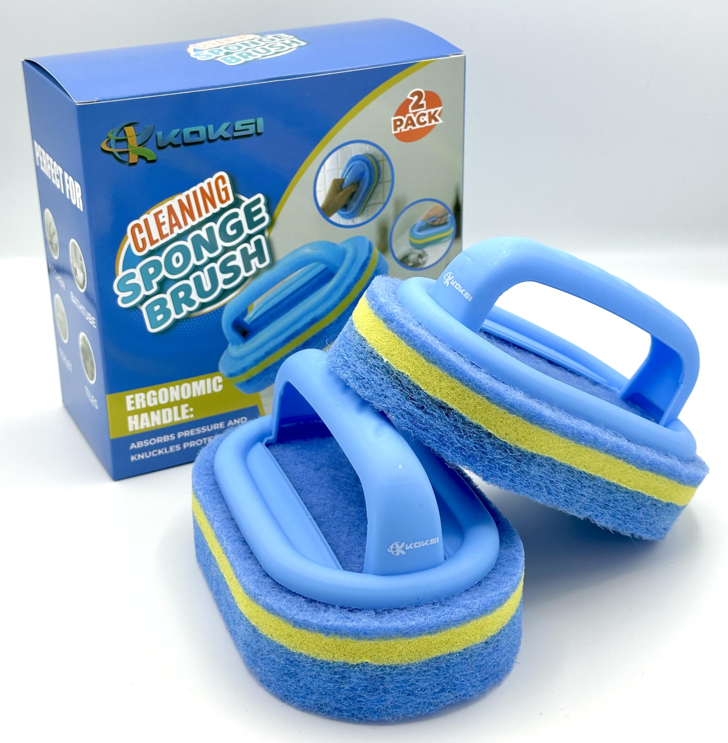 KOKSI esponja azul soporte para limpieza profunda