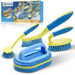 Koksi scrub brush set bathroom kit with ergonomic handle for deep cleaning.