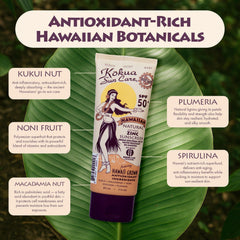 Kokua Sun Care mineral sunscreen texture swatch shows clear rub-in with no whitening residue