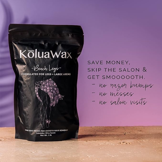 KoluaWax bikini-area waxing with lavender beads for precise results.