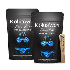 KoluaWax hard wax beads sea salt jar for precise coarse-hair removal.