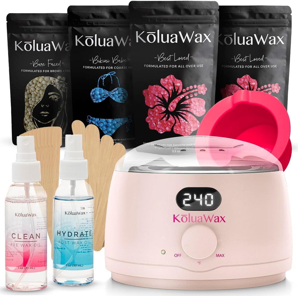 KoluaWax Premium Waxing Kit digital warmer enables safe at-home waxing sessions