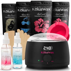 KoluaWax Premium Waxing Kit with digital warmer for precise, safe at-home waxing