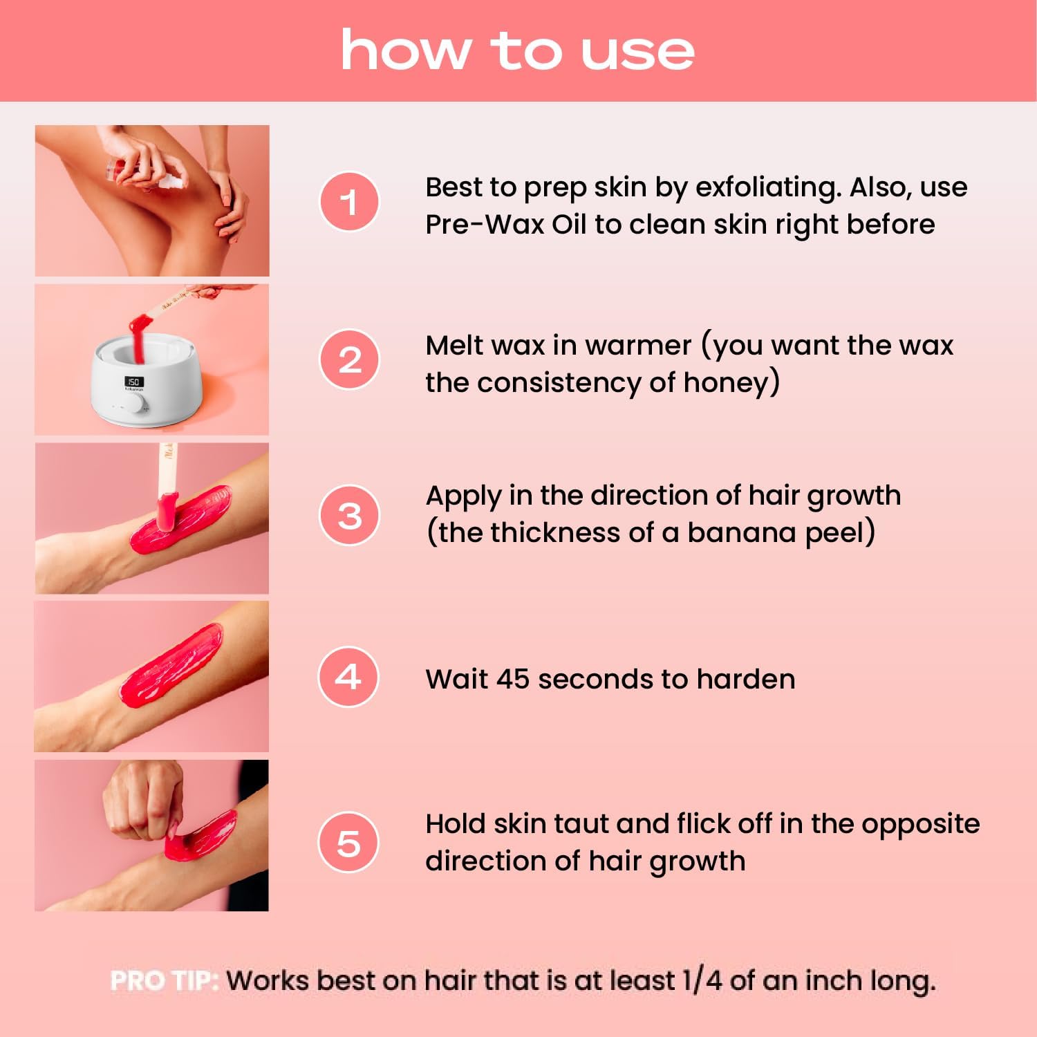 KoluaWax legs and back wax kit, spa-grade results at home.