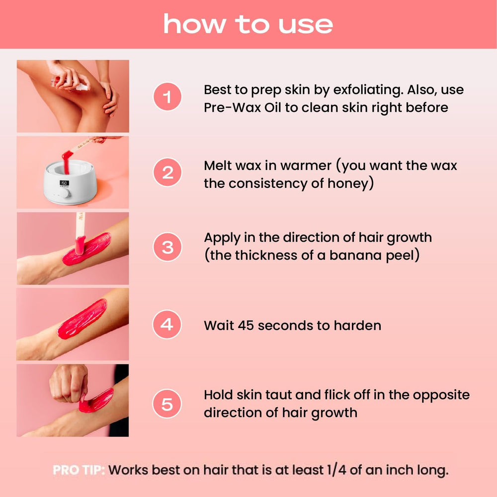 KoluaWax legs and back wax kit, spa-grade results at home.