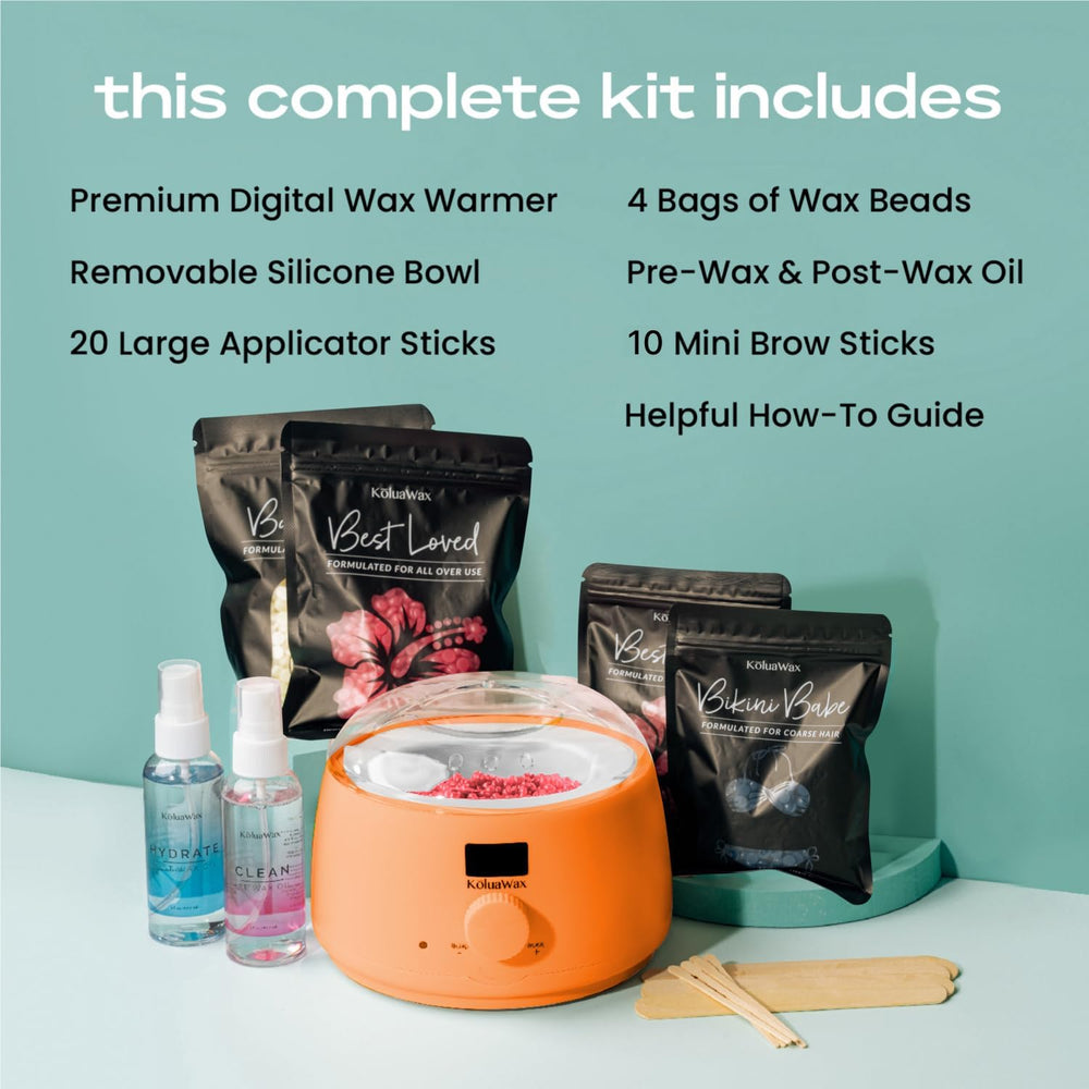 KoluaWax pre- and post-wax oils soothe skin during at-home routines
