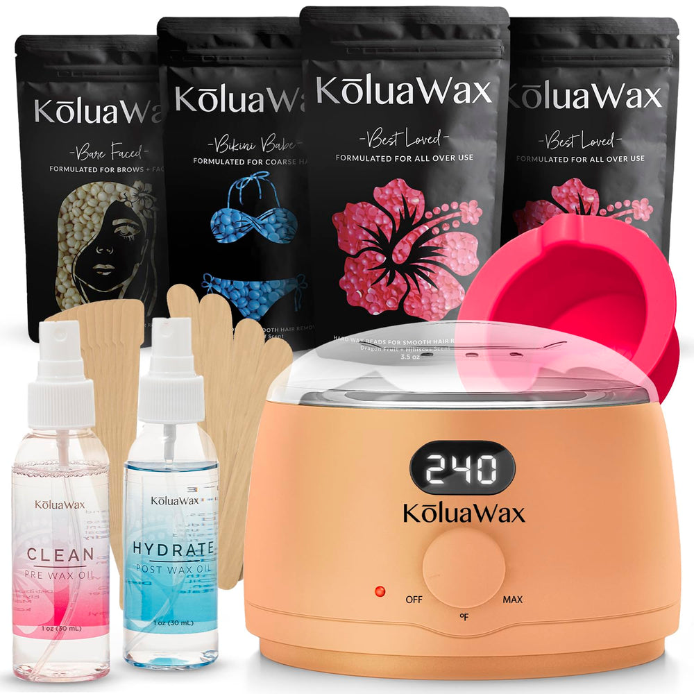 KoluaWax premium waxing kit with digital wax warmer delivers salon-quality results at home