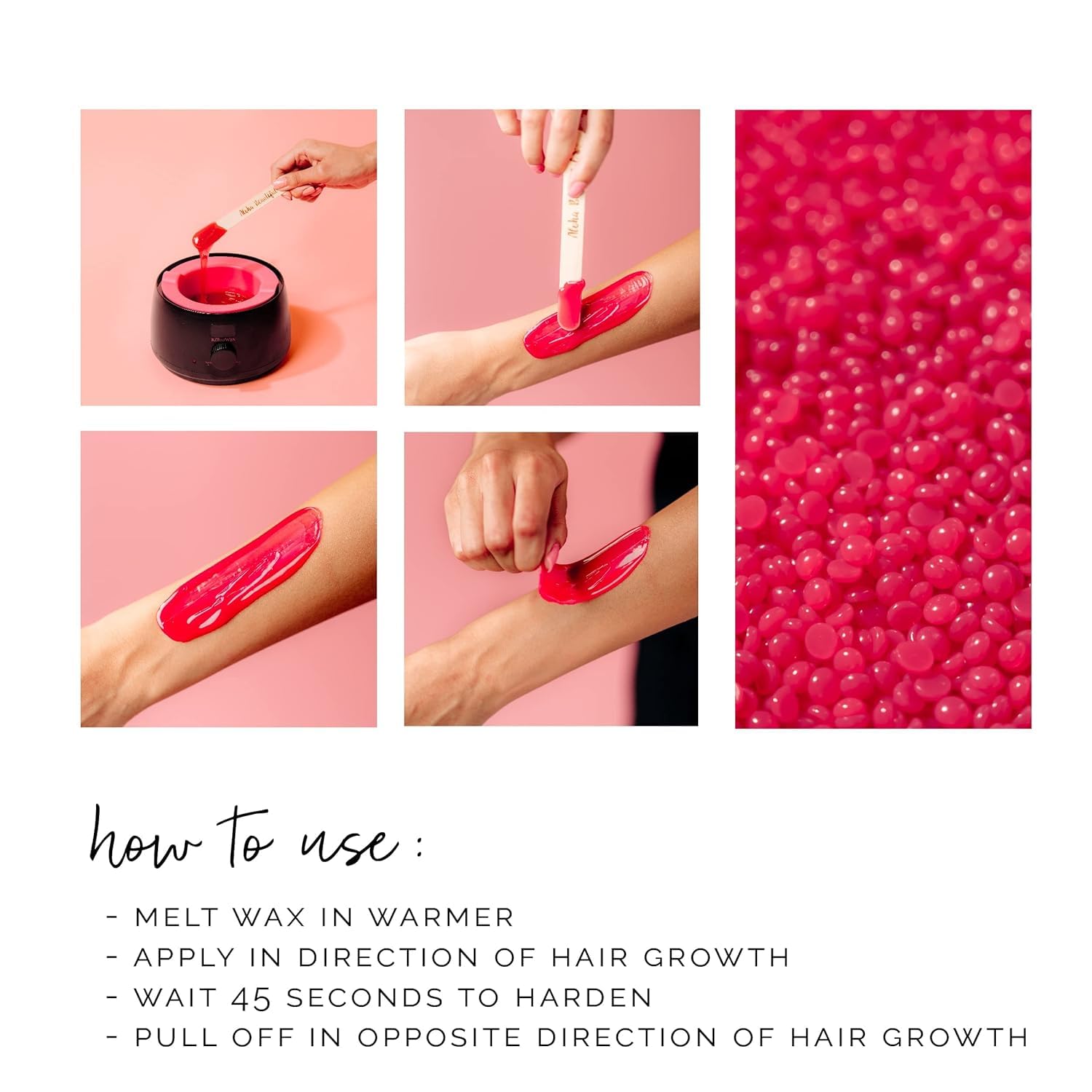 KoluaWax underarm waxing beads with gentle consistency for comfortable underarm removal