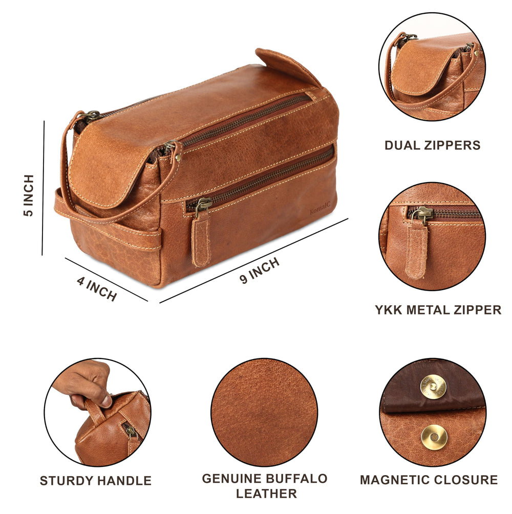 KomalC Chicago Buff stitching close-up showcases hand-stitched detailing and artisanal quality.