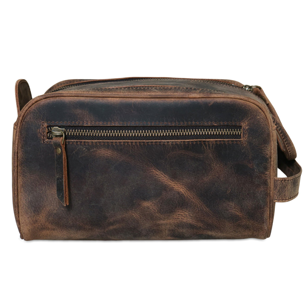 KomalC buffalo leather gift-ready toiletry bag for special occasions.