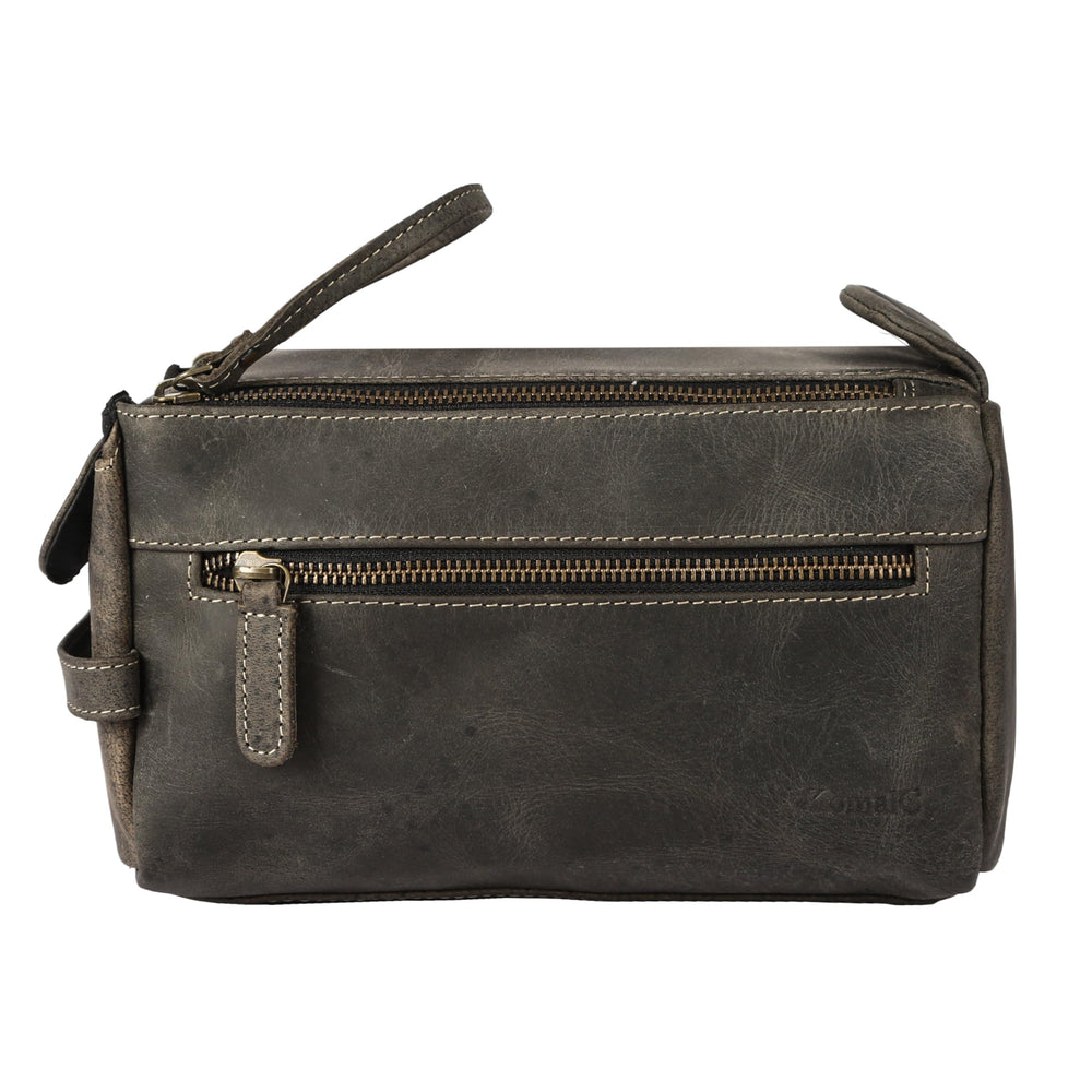 KomalC buffalo leather bag side pocket detail highlighting quick-access organization.