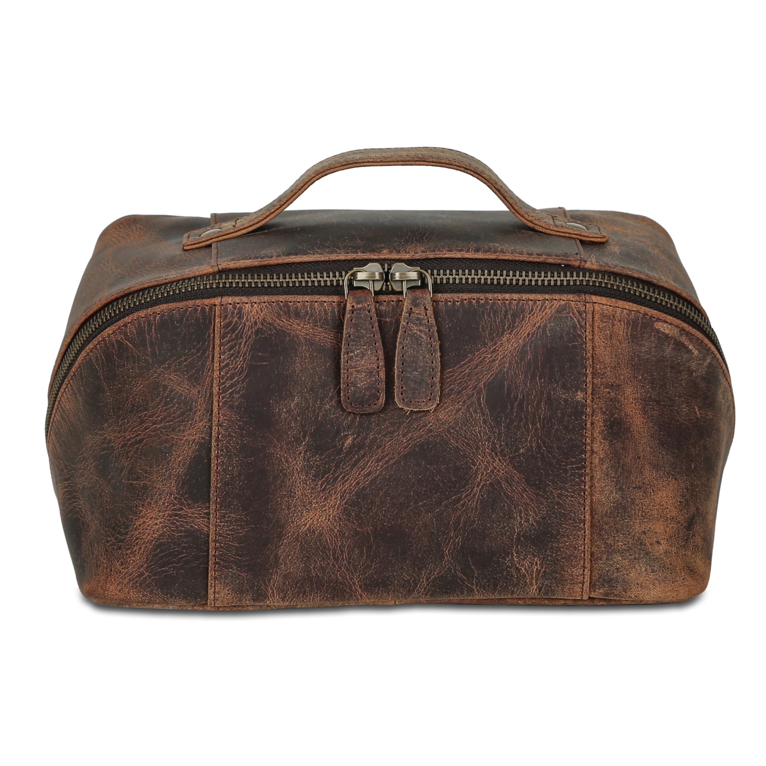 KomalC toiletry bag interior showcases organized dividers for shaving gear and skincare.