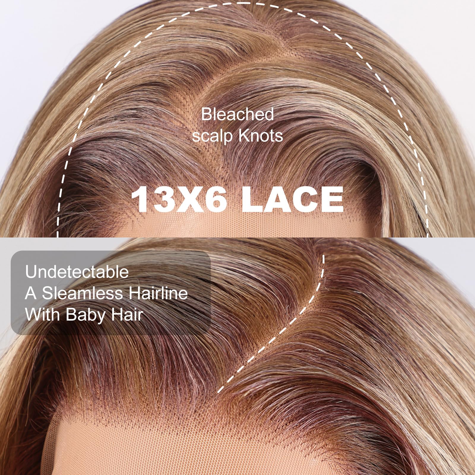 KOME ash blonde wig 28in length offers dramatic volume and sweeping waves.