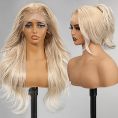 KOME glueless wig with stretchy memory net for comfortable all-day wear.