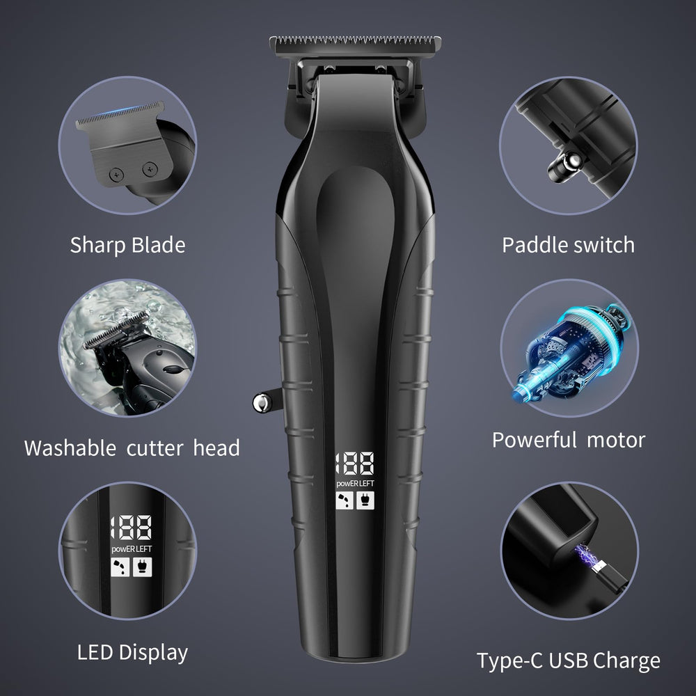KOMINGDON beard trimmer T-blade close-up highlighting precision for clean edges.
