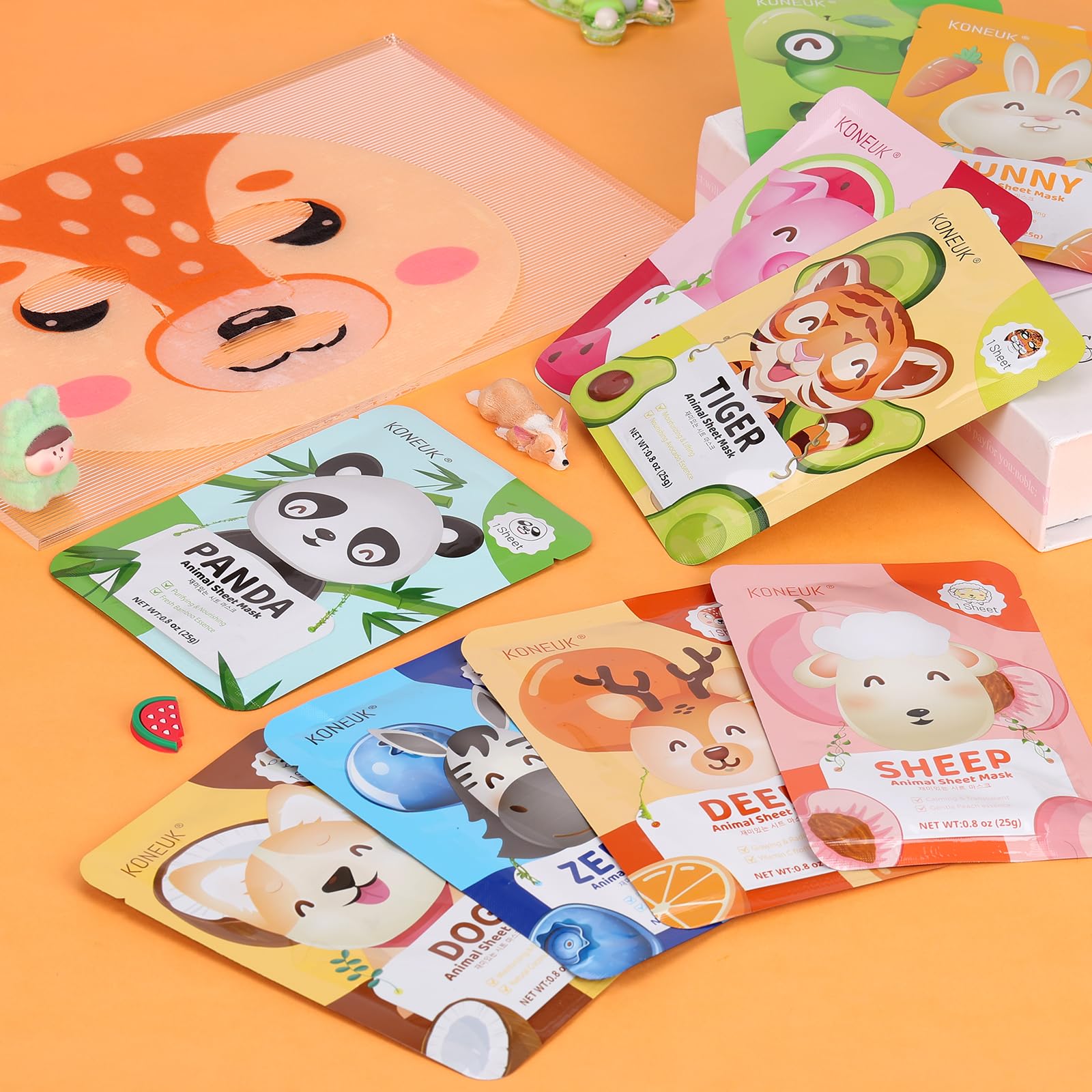 KONEUK bunny face mask for teens, playful pattern and moisturizing hydration