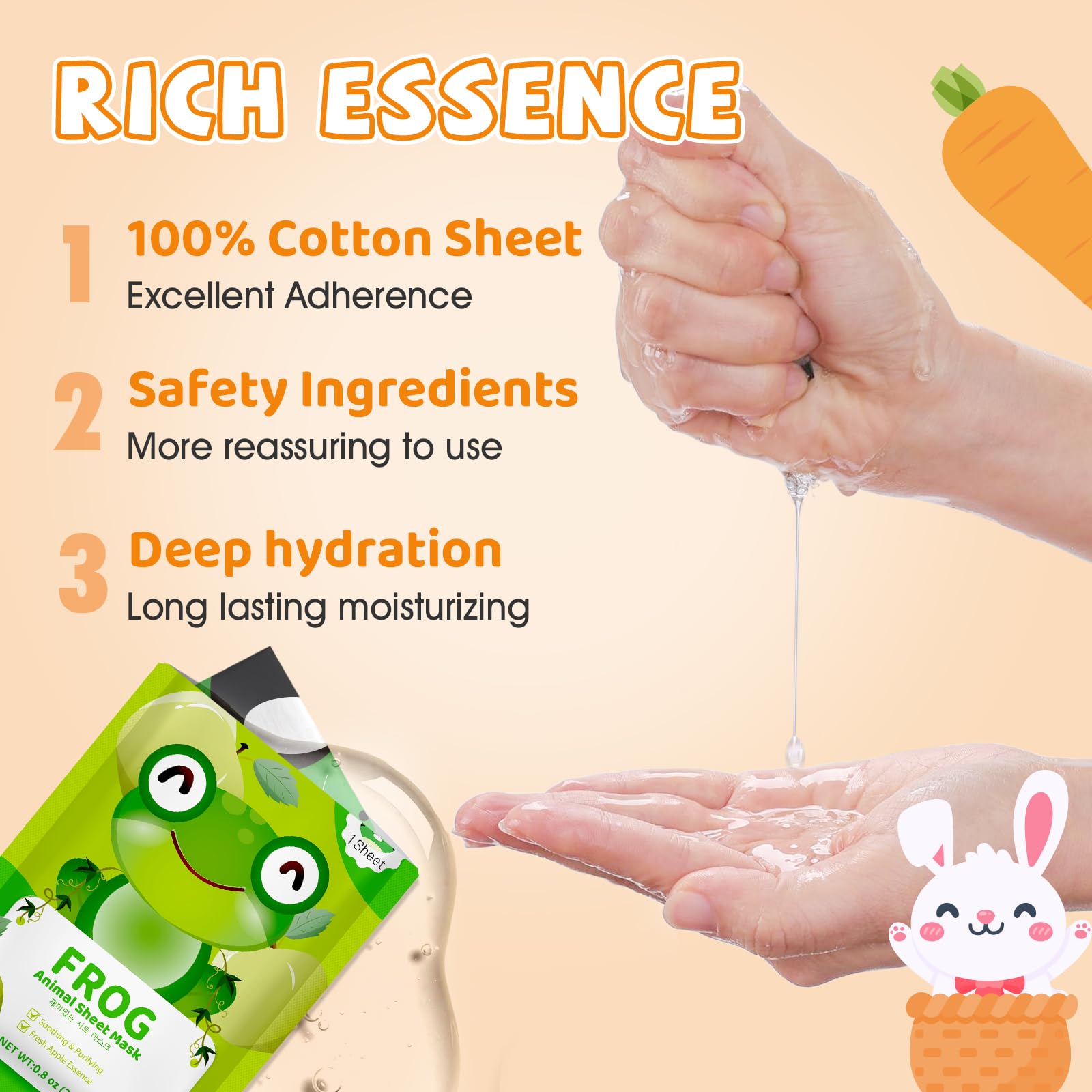 KONEUK deer face mask for teens, nature inspired print and moisturized skin