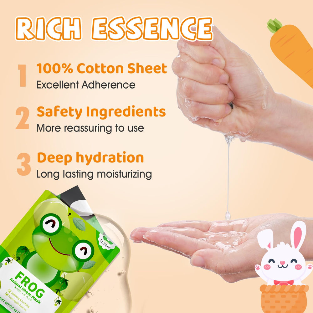 KONEUK deer face mask for teens, nature inspired print and moisturized skin