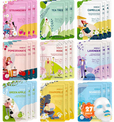 KONEUK 27-pack face mask set packaging suitable for gifting and home spa routines.