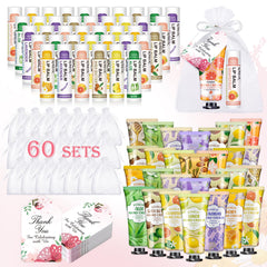 KONEUK 60-pack hand cream bulk set with six scents, ideal for gifting at events.