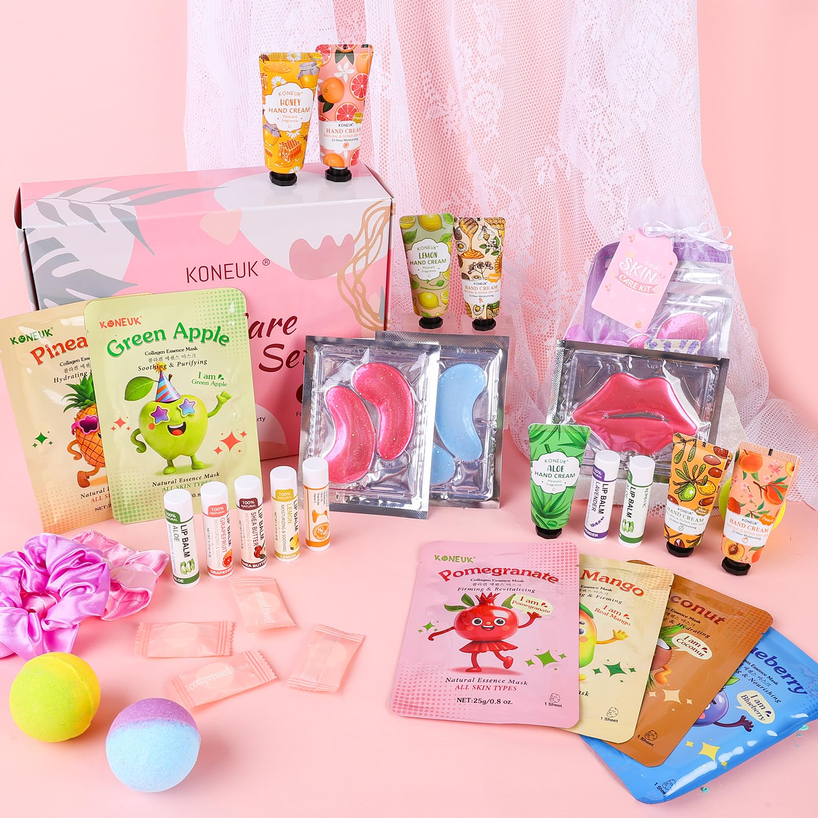 KONEUK compressed towels with organza bags for quick prep and gift-ready packaging