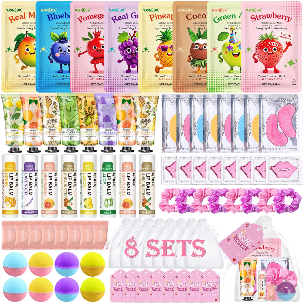 KONEUK 80pcs spa party face masks set for quick at-home glow