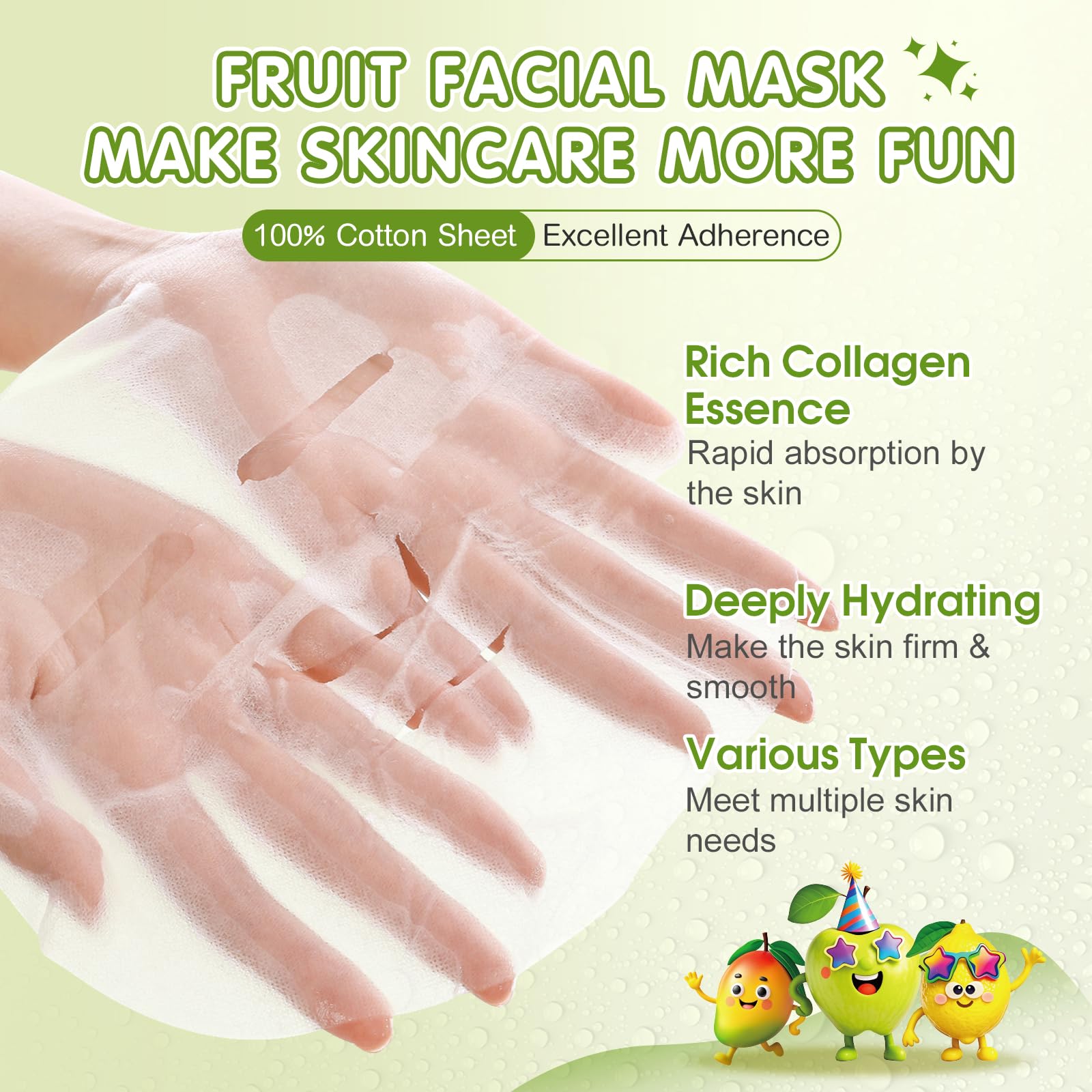 KONEUK 14-fruit varieties masks shown for teen skincare routine