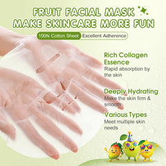 KONEUK 14-fruit varieties masks shown for teen skincare routine