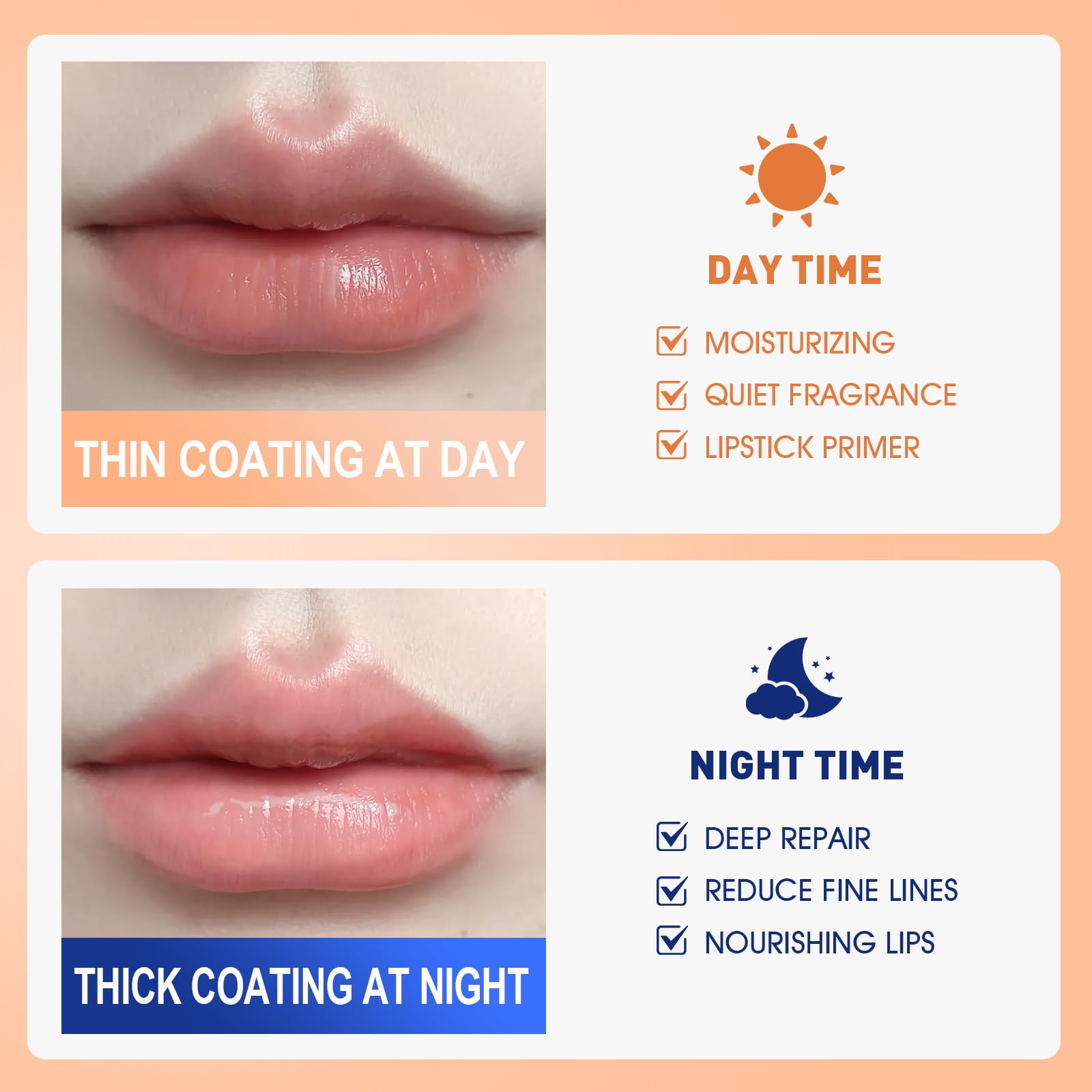 KONEUK lip mask overnight application demonstrated on lips for nightly care.
