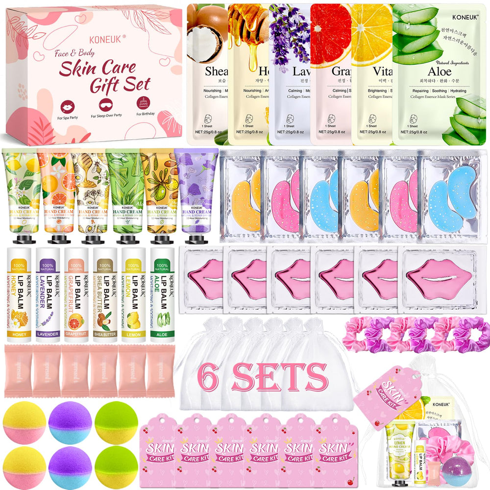 KONEUK spa party kit facemasks provide hydrating moisture for a refreshed glow during sleepovers.