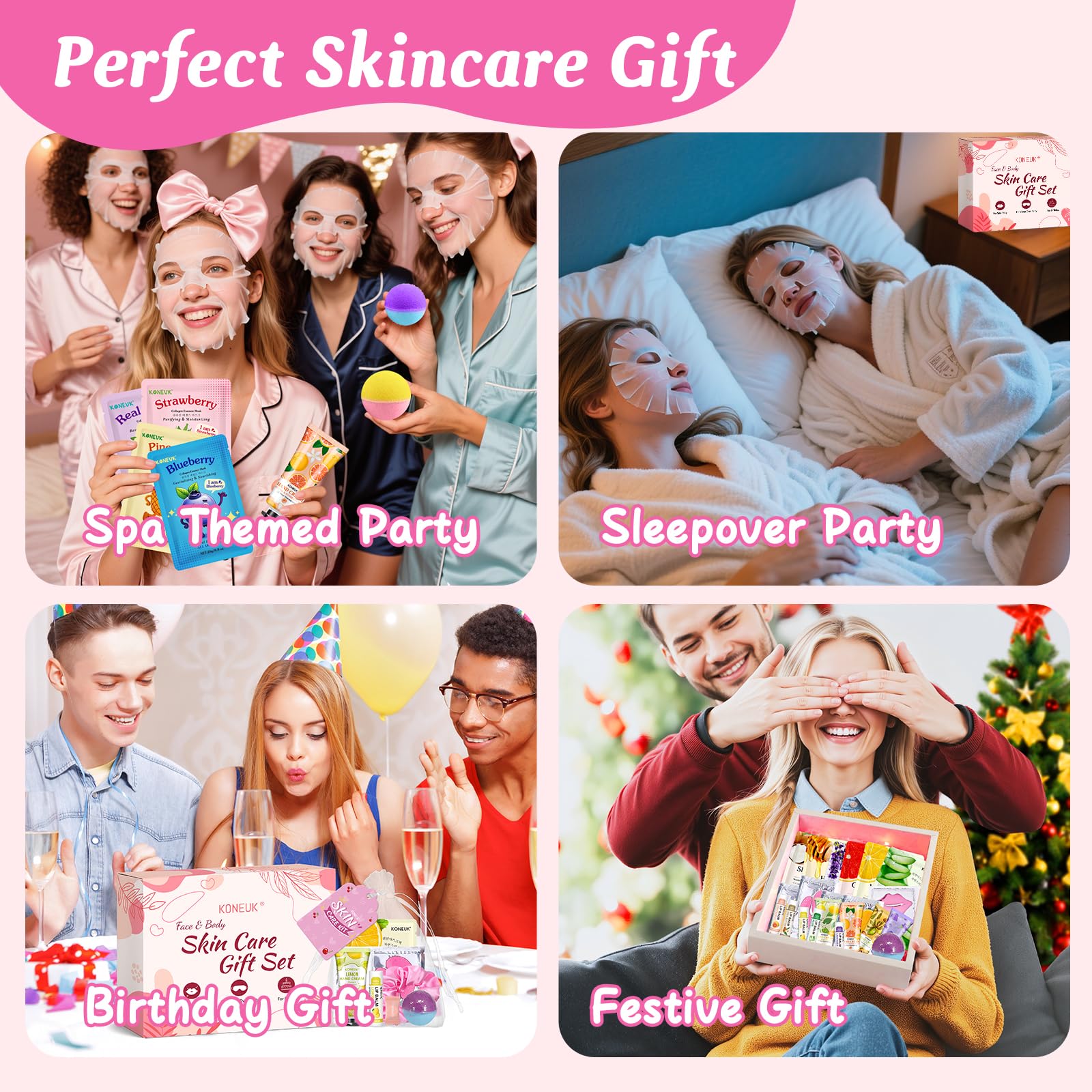KONEUK spa party kit lip-balm soothes and protects lips.