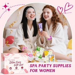 KONEUK spa party kit lip-masks nourish lips for a soft finish.