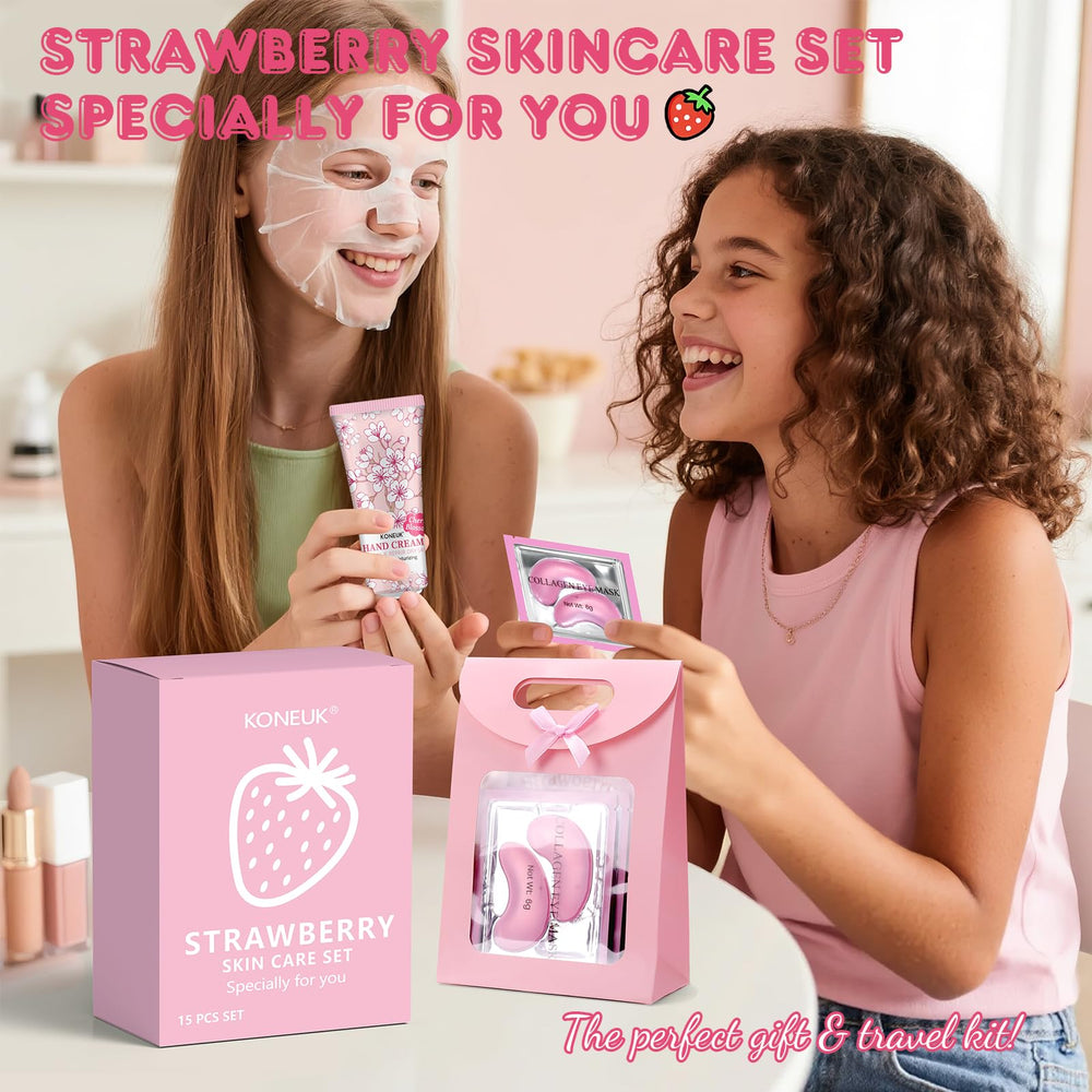 KONEUK strawberry skincare kit hand cream providing on-the-go hydration.