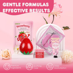 KONEUK strawberry skincare kit under-eye patches soothing dryness for bright eyes.
