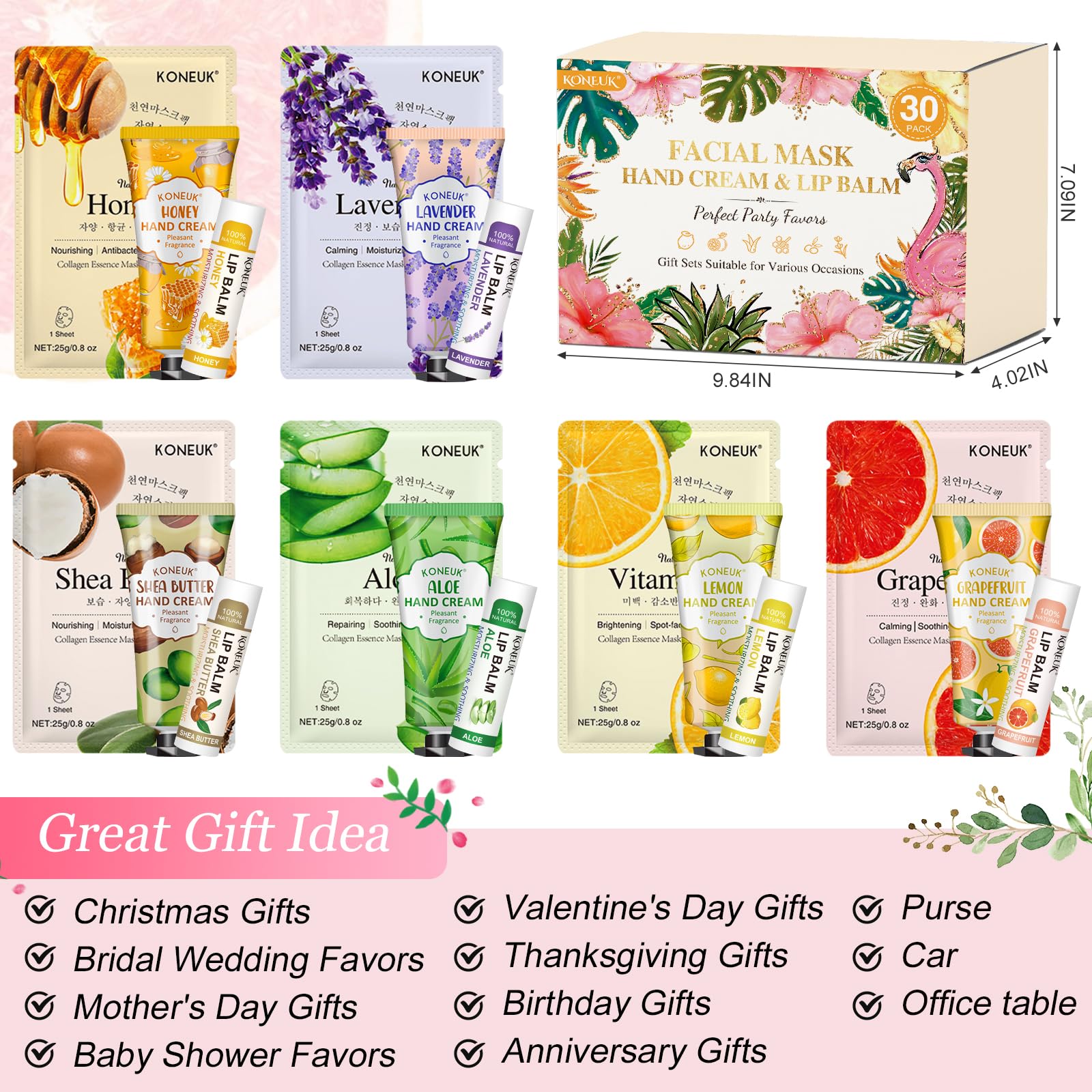 KONEUK thank-you cards included with bulk gift sets for appreciation notes.