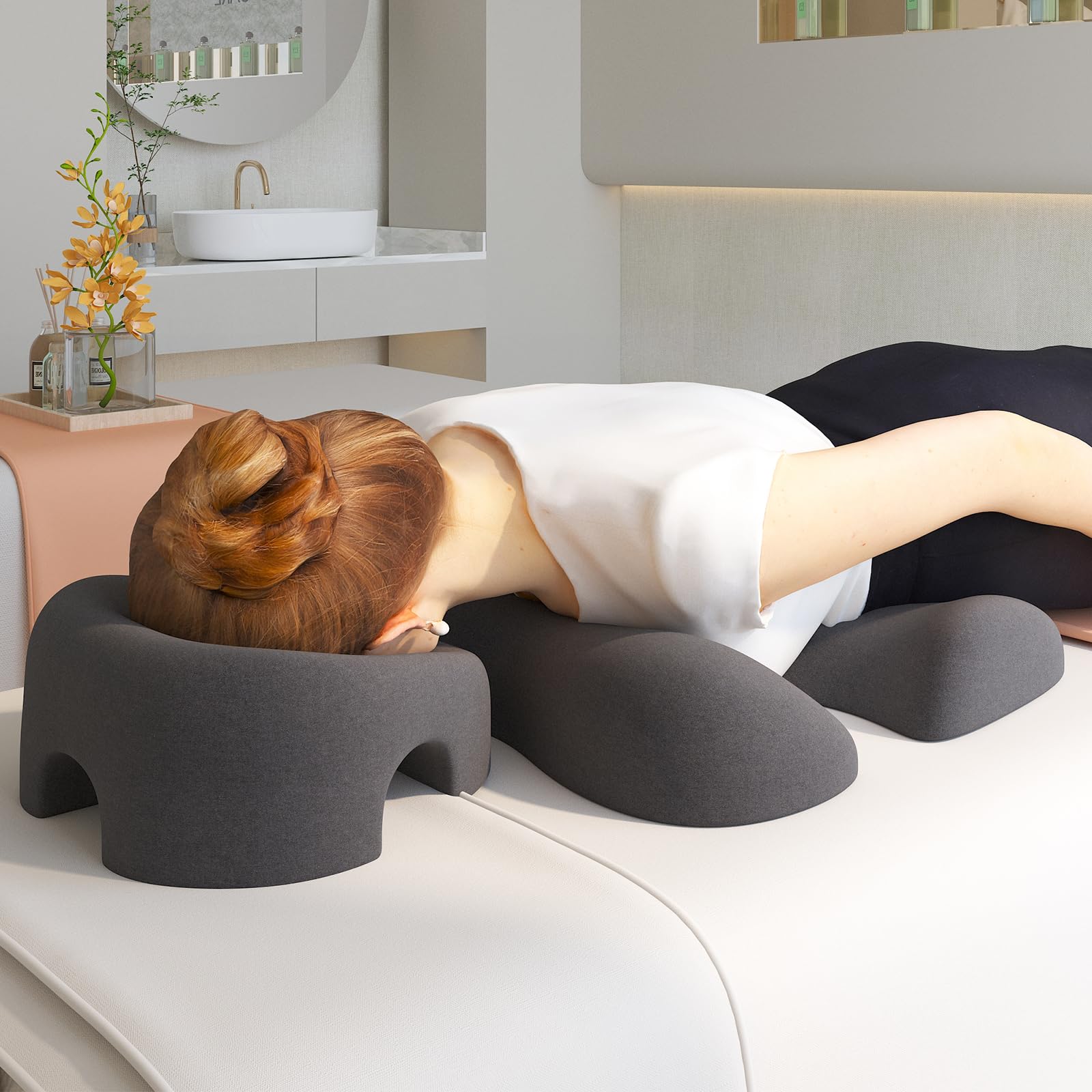 KONOVOLY face-down-pillow-breathable-cover features breathable fabric for easier breathing during massages.