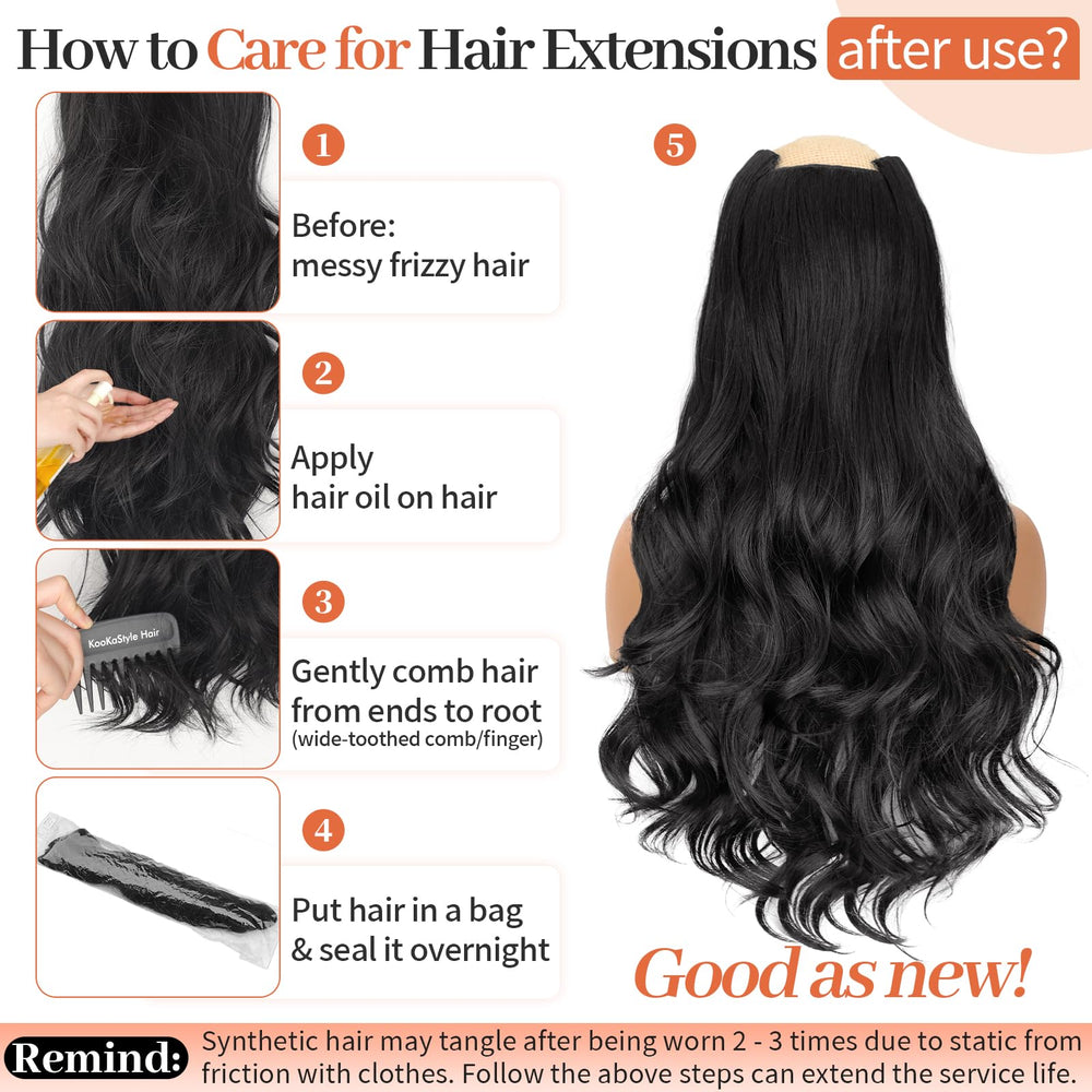 Kookastyle clip-in extensions 20in easy clip-in process for quick styling